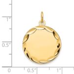 14k Etched Edge .018 Gauge Engravable Round 19mm Disc Charm - Image 2