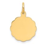 14k .013 Gauge Engravable Round Scalloped 16x13mm Disc Charm