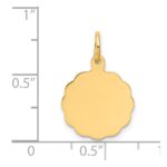 14k .018 Gauge Engravable Round Scalloped 16x13mm Disc Charm - Image 2