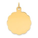 14k .013 Gauge Engravable Round Scalloped 26x23mm Disc Charm