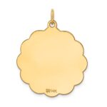 14k .018 Gauge Engravable Round Scalloped 28x25mm Disc Charm - Image 3