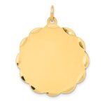 14k Etched Edge .018 Gauge Engravable Round Scalloped 28x25mm Disc Charm