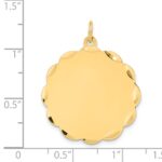 14k Etched Edge .035 Gauge Engravable Round Scalloped 28x25mm Disc Charm - Image 2
