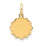 14k .013 Gauge Engravable Round Scalloped 12x10mm Disc Charm