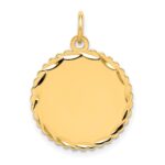 14k Etched Edge .018 Gauge Engravable Round Scalloped 20x18mm Disc Charm