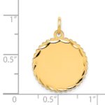 14k Etched Edge .011 Gauge Engravable Round Scalloped 20x18mm Disc Charm - Image 2