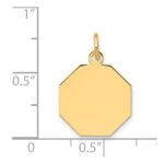 14k Plain .009 Gauge Engravable Octagonal 17x15mm Disc Charm - Image 2