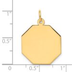 14k Plain .018 Gauge Engravable Octagonal 21x19mm Disc Charm - Image 2