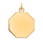 14k Plain .018 Gauge Engravable Octagonal 23x21mm Disc Charm