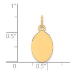 14k Plain .027 Gauge Engravable Oval 17x19mm Disc Charm - Image 2
