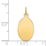 14k Plain .027 Gauge Engravable Oval 19x11mm Disc Charm - Image 2