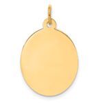 14k Plain .009 Gauge Engravable Oval 23x16mm Disc Charm