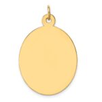 14k Plain .013 Gauge Engravable Oval 34x22mm Disc Charm