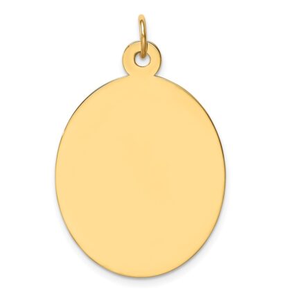 14k Plain .018 Gauge Engravable Oval 34x22mm Disc Charm