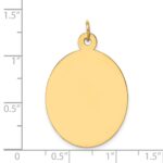 14k Plain .013 Gauge Engravable Oval 34x22mm Disc Charm - Image 2