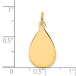 14k Plain .018 Gauge Engravable Raindrop 20x11mm Disc Charm - Image 2