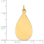 14k Plain .018 Gauge Engravable Raindrop 30x16mm Disc Charm - Image 2