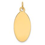 14k Plain .013 Gauge Engravable Elliptical 27x12mm Disc Charm