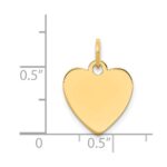 14k Plain .027 Gauge Engravable Heart 15x14mm Disc Charm - Image 2