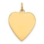 14k Plain .027 Gauge Engravable Heart 21x20mm Disc Charm