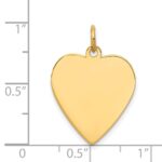 14k Plain .011 Gauge Engravable Heart 21x20mm Disc Charm - Image 2