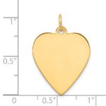 14k Plain .018 Gauge Engravable Heart 24x21mm Disc Charm - Image 2