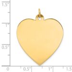 14k Plain .027 Gauge Engravable Heart 30x28mm Disc Charm - Image 2