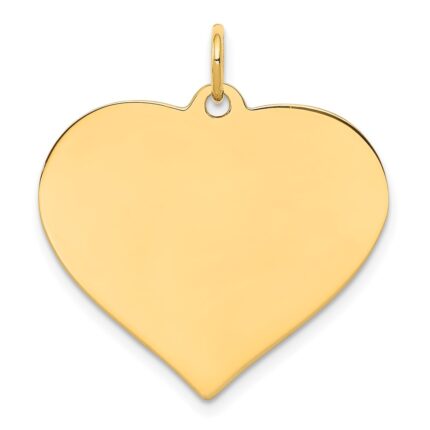 14k Plain .013 Gauge Engraveable Heart 22x24mm Disc Charm