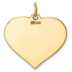 14k Plain .011 Gauge Engraveable Heart 22x24mm Disc Charm - Image 3