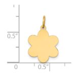 14k Plain .018 Gauge Engravable Flower 16x12mm Disc Charm - Image 2