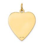 14k Etched Design .018 Gauge Engravable Heart 24x19mm Disc Charm - Image 3