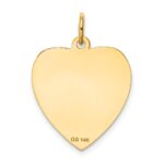 14k Etched Design .018 Gauge Engravable Heart 20x17mm Disc Charm - Image 3
