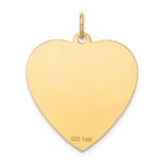 14k Etched Design .018 Gauge Engravable Heart 28x24mm Disc Charm - Image 3