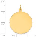 14k Plain with Fancy Edge .013 Gauge Engravable Round 29x26mm Disc Charm - Image 2