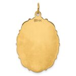 14k Plain with Fancy Edge .018 Gauge Engravable Oval 33x23mm Disc Charm - Image 3