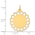 14k Plain .013 Gauge Engravable Round Flower 24x21mm Disc Charm - Image 2