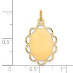 14k Plain .013 Gauge Engravable Oval Flower 21x15mm Disc Charm - Image 4