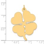 14k Plain .018 Gauge Engravable Clover 34x27mm Disc Charm - Image 2
