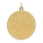 14k Patterned with Zig-Zag Edge .018 Gauge Round Engravable 29x26mm Disc with Satin Back