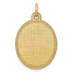 14k Patterned with Zig-Zag Edge .018 Gauge Engravable Oval 23x16mm Disc Charm