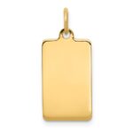14k Plain .018 Gauge Rectangular Engravable 20x11mm Disc Charm