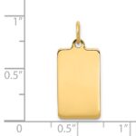 14k Plain .018 Gauge Rectangular Engravable 20x11mm Disc Charm - Image 2