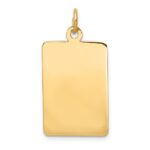 14k Plain .027 Gauge Rectangular Engravable 25x28mm Disc Charm