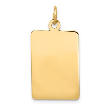 14k Plain .035 Gauge Rectangular Engravable 25x28mm Disc Charm