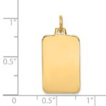 14k Plain .013 Gauge Engravable Rectangular 22x12mm Disc Charm - Image 2