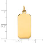 14k Plain .018 Gauge Engravable Rectangular 25x11mm Disc Charm - Image 2