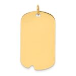 14k Plain .011 Gauge Engravable 31x18mm Dog Tag with Notch Disc Charm