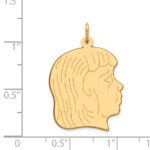 14k .013 Depth Engravable Girl Head Charm - Image 2