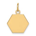 14k 15mm Hexagon Non-enameled Medical Jewelry Pendant - Image 4