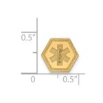 14k 9.5mm Hexagon Non-enameled Attachable Medical  Jewelry Emblem - Image 3